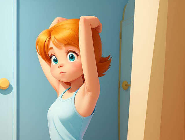 脇汗が少し気になる女性