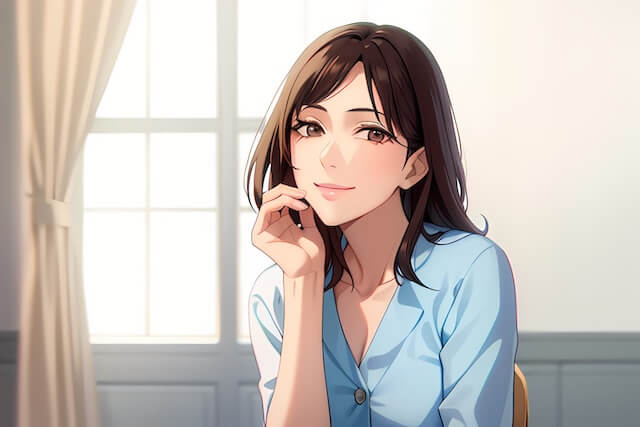 スキンケアをする女性