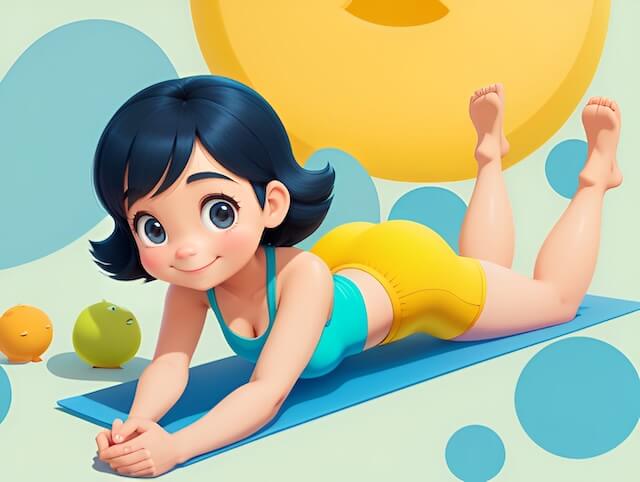 ダイエット中でヨガをする女子