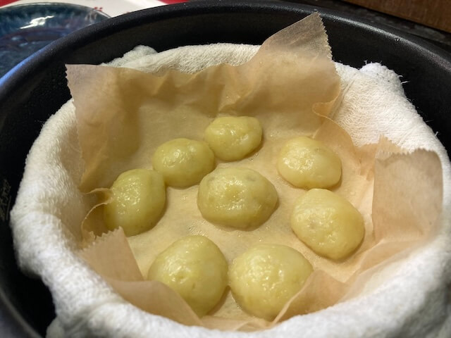 さつまいも団子の出来上がり