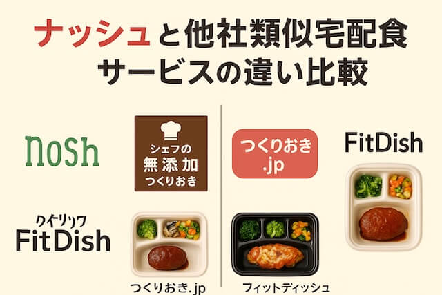 ナッシュと他社類似宅配食サービスの違い比較