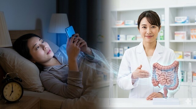 スマホ見すぎで腸が荒れる？ブルーライトと睡眠、腸内環境の意外な関係を薬剤師が解説！