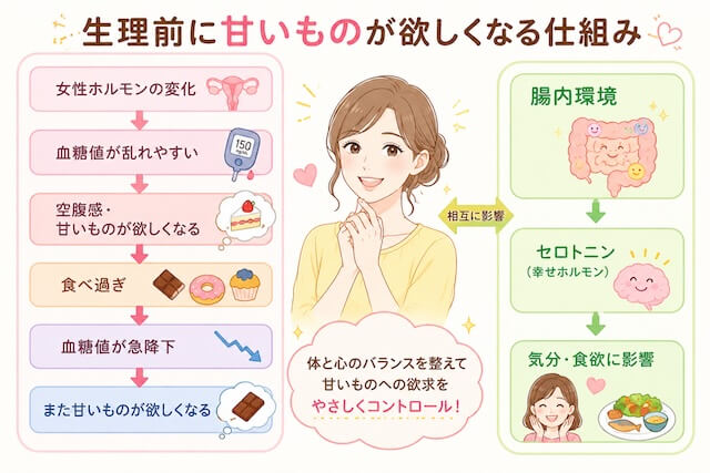 生理前に甘いものが食べたくなる仕組み