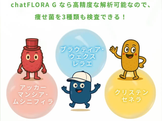 痩せ菌３つを検査できる